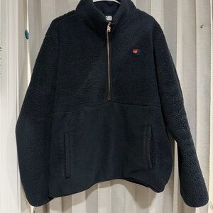 Aviator Nation Black Unisex Sherpa Half-Zip Pullover  (sorry about lighting)